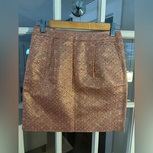 J Crew Elegant Gold Brocade Mini Skirt Size 0